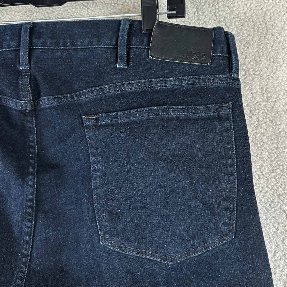 Polo Ralph Lauren Straight Fit Jeans Mens 42x32 Dark Indigo Blue Classic Denim